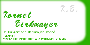 kornel birkmayer business card